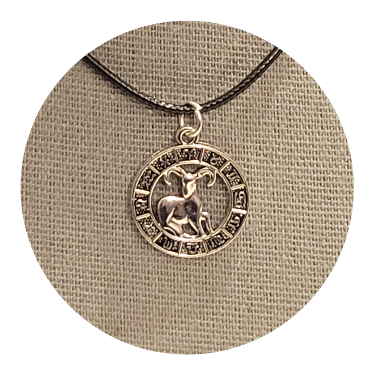 Zodiac Choker 20" Leather Jute with Metal Charm