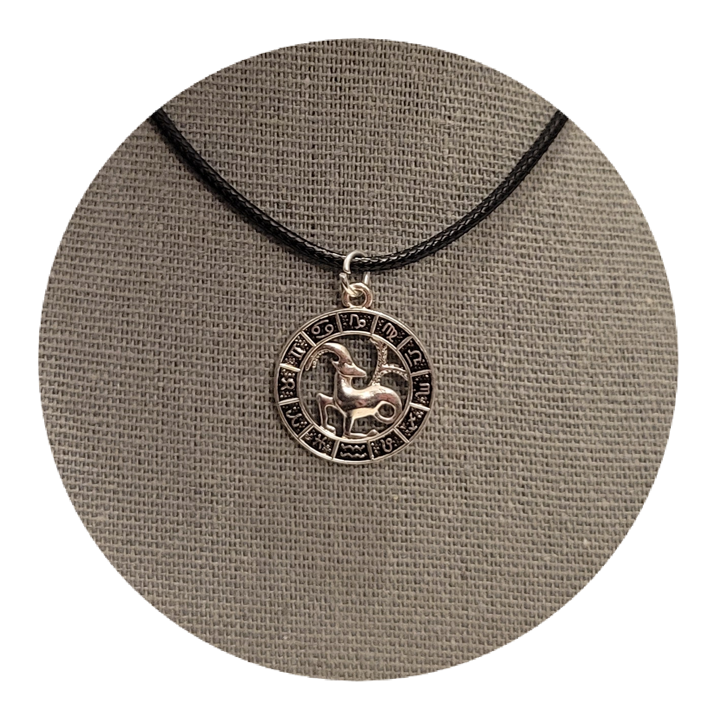 Zodiac Choker 20" Leather Jute with Metal Charm