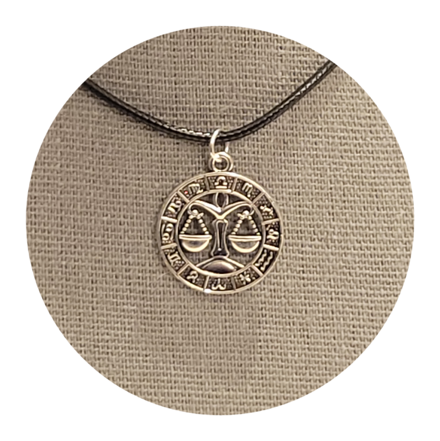 Zodiac Choker 20" Leather Jute with Metal Charm