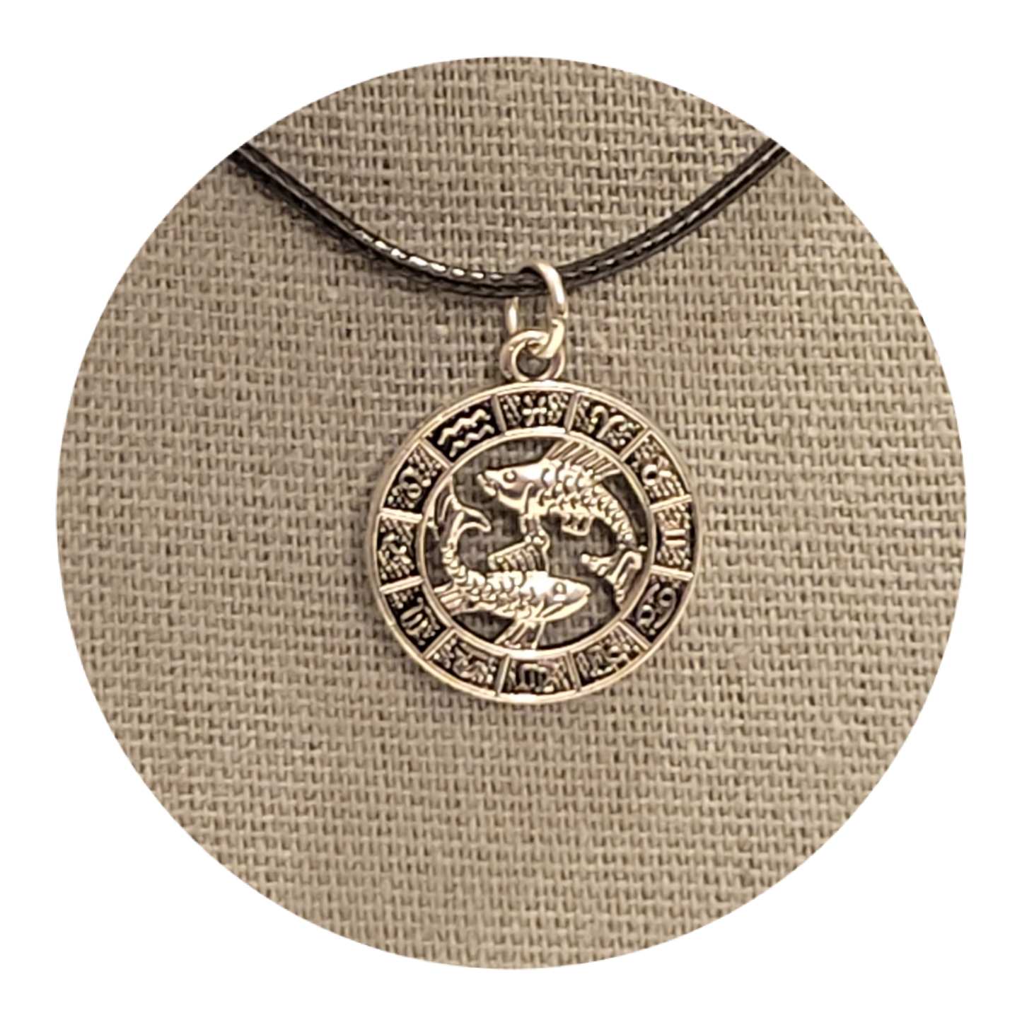 Zodiac Choker 20" Leather Jute with Metal Charm