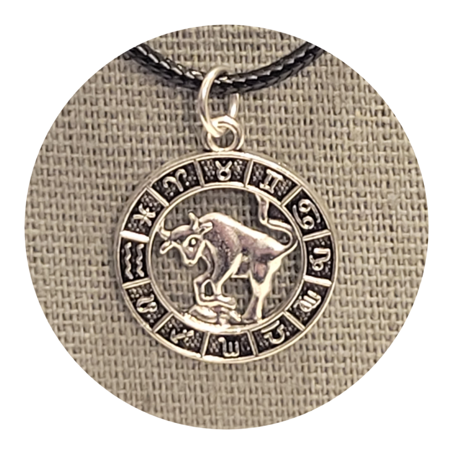 Zodiac Choker 20" Leather Jute with Metal Charm