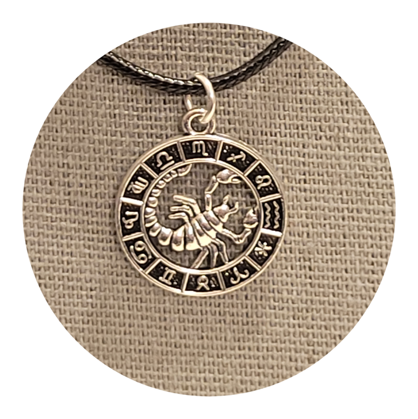 Zodiac Choker 20" Leather Jute with Metal Charm