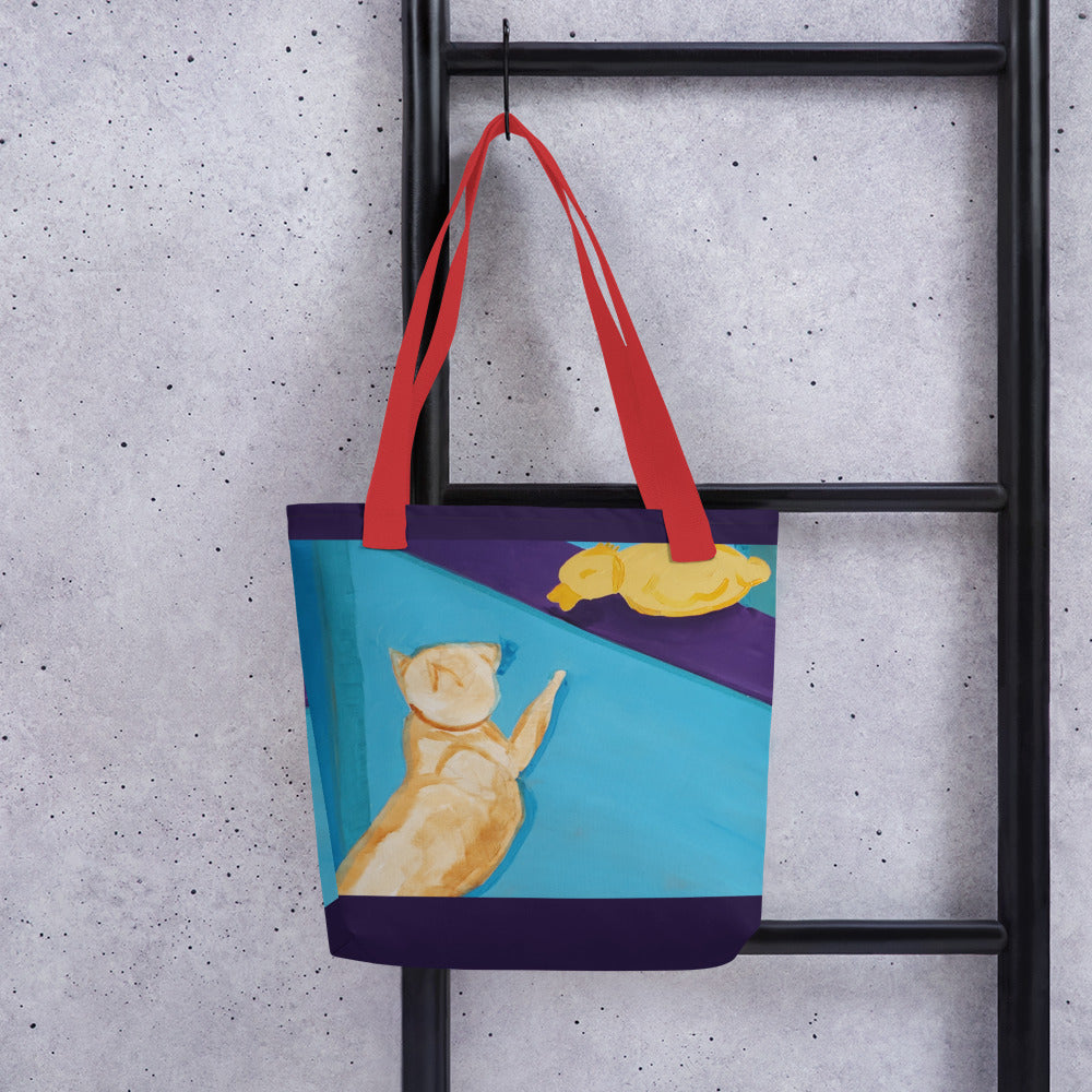 Tote bag-15x15- Cat And Duck 1
