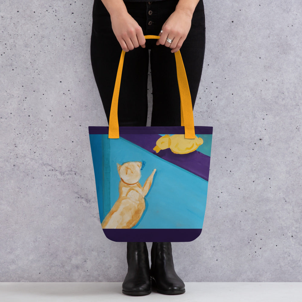Tote bag-15x15- Cat And Duck 1