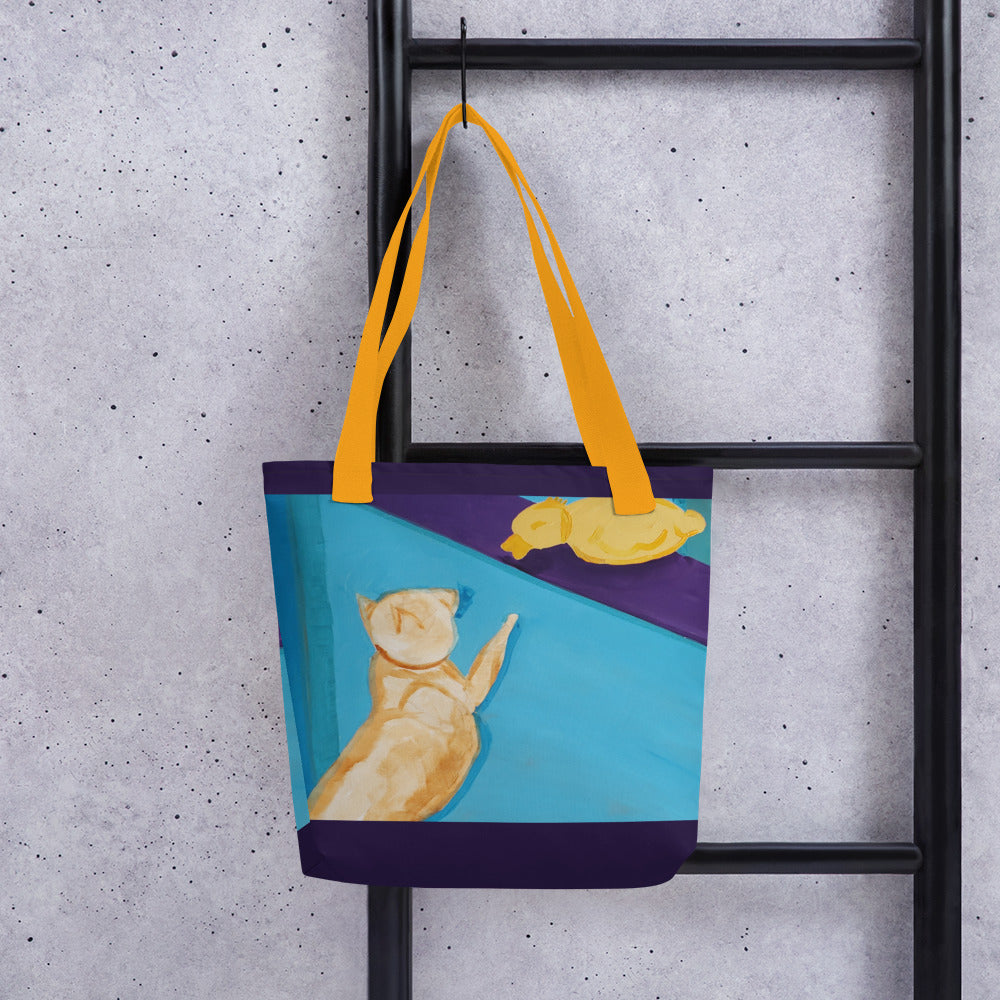 Tote bag-15x15- Cat And Duck 1