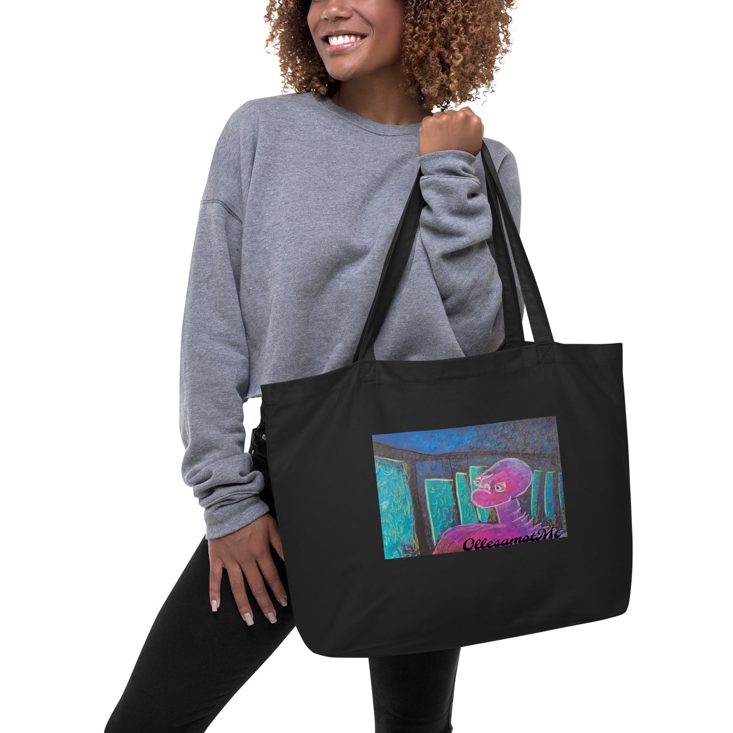 Large organic tote bag- Celestial Being Series- Neptune