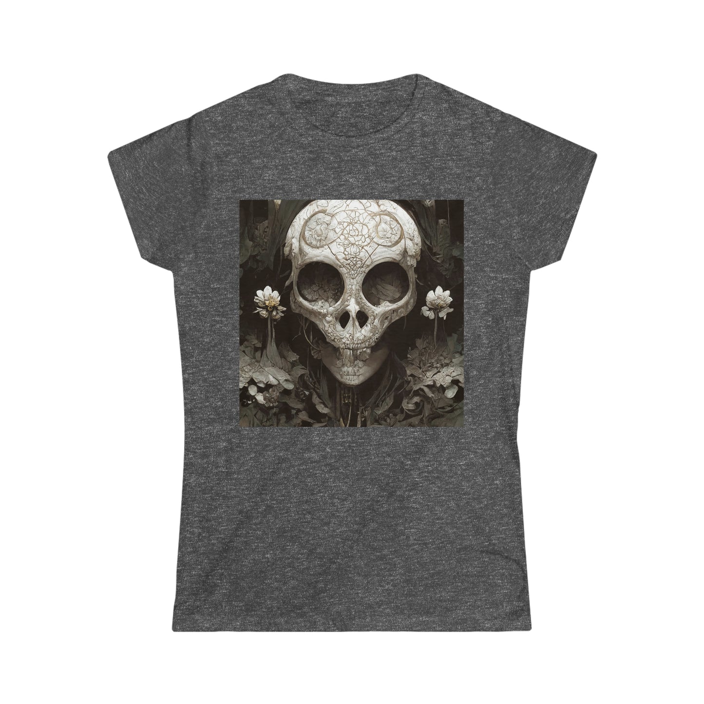 Women's Softstyle Tee- Castle Series- Flower Skull 2