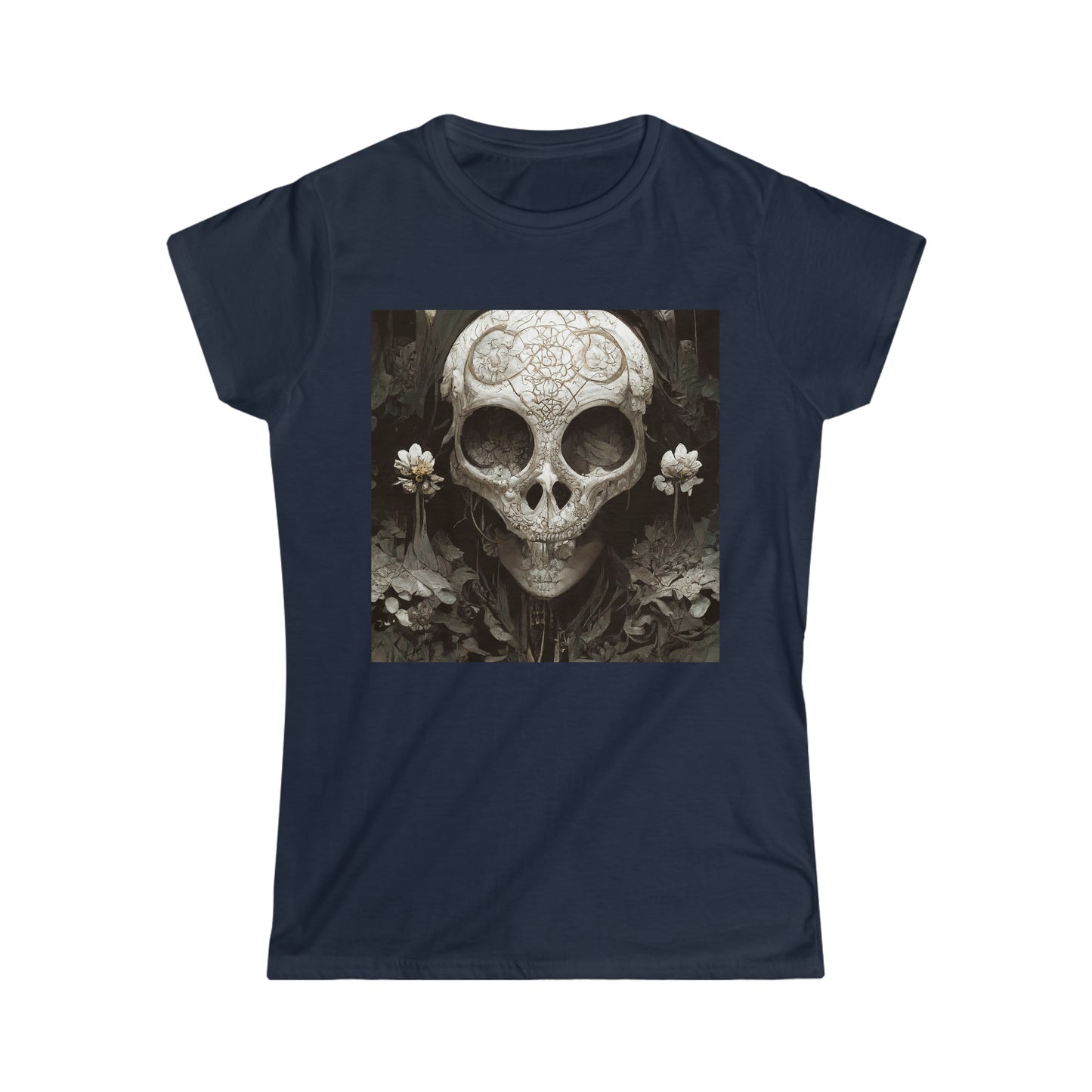 Women's Softstyle Tee- Castle Series- Flower Skull 2