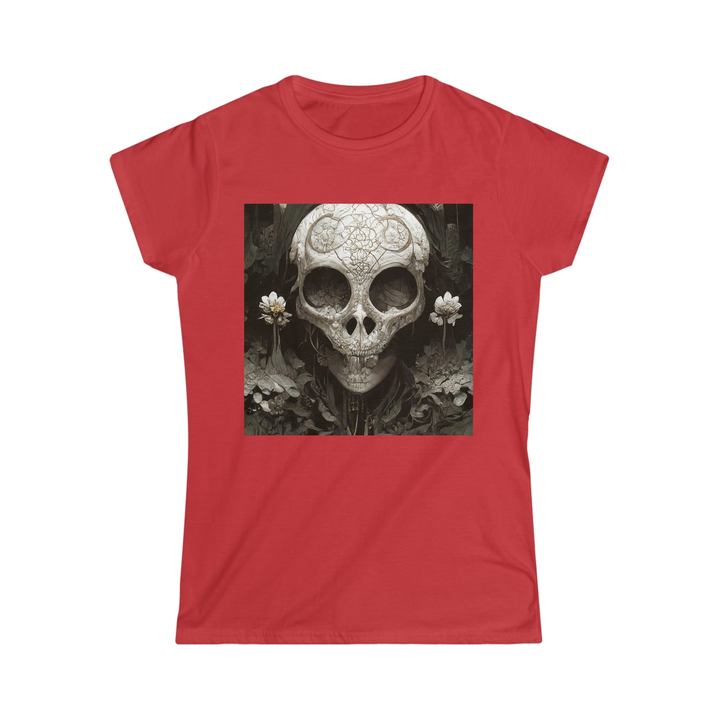 Women's Softstyle Tee- Castle Series- Flower Skull 2