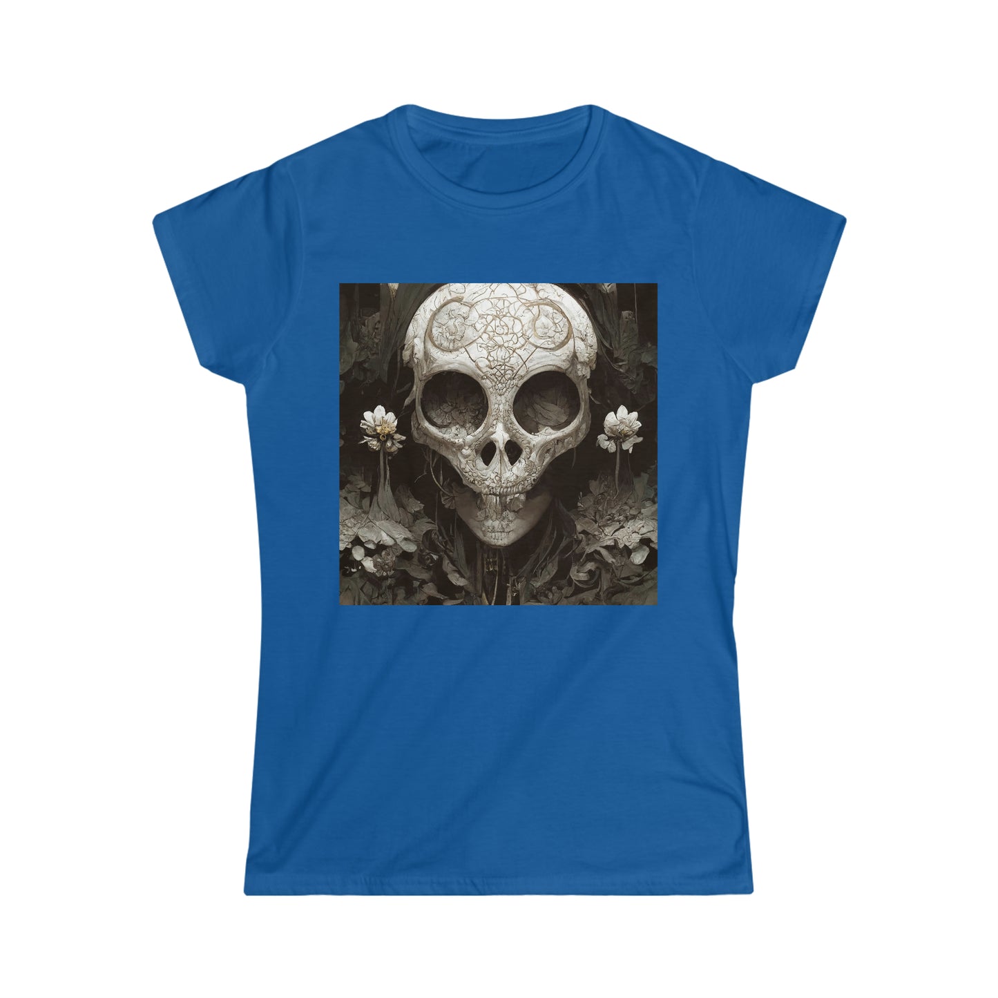 Women's Softstyle Tee- Castle Series- Flower Skull 2