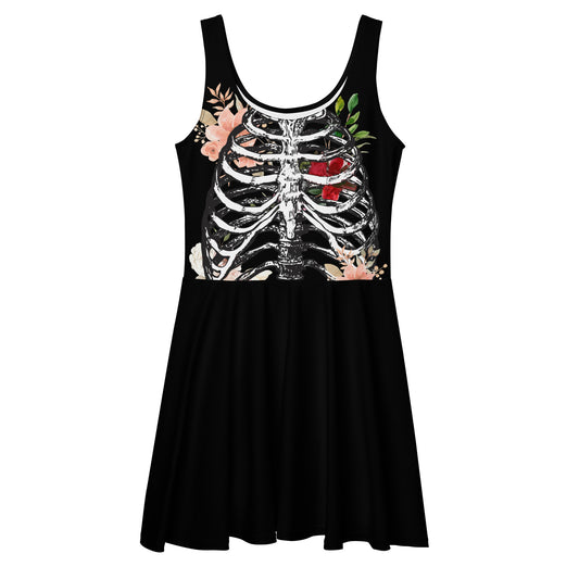 Skater Dress- Ghoul Series: Flowers on Ribs