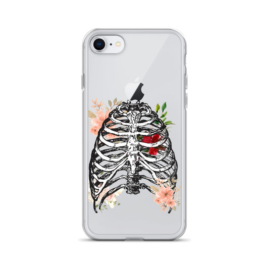 Clear Case for iPhone®- Ghouls Series: Flowers on Ribs