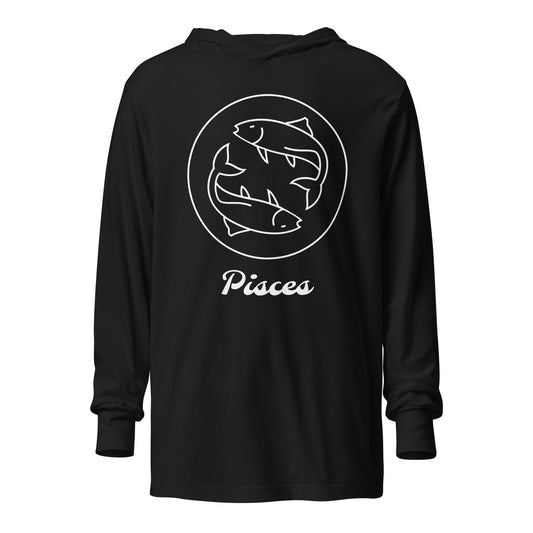 Hooded long-sleeve tee- Classic Zodiac: Pisces
