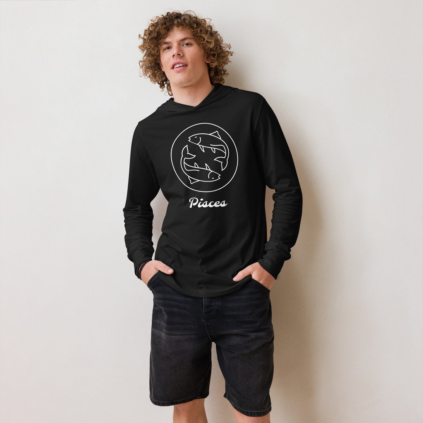 Hooded long-sleeve tee- Classic Zodiac: Pisces