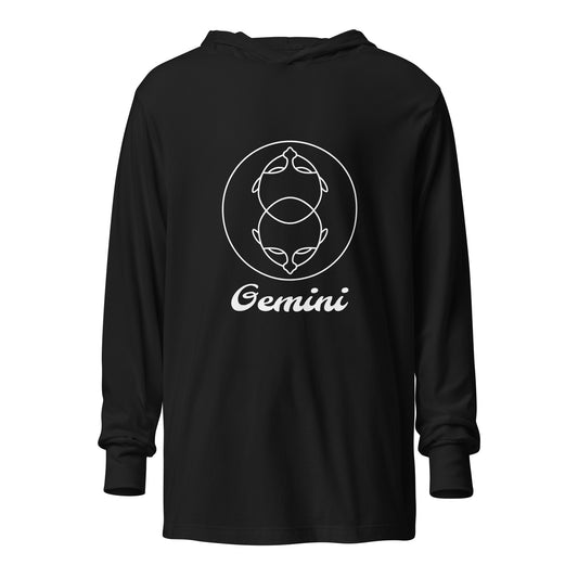 Hooded long-sleeve tee- Classic Zodiac: Gemini